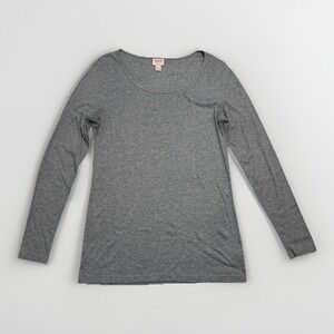 Mossimo Long Sleeve Scoop Neck Tee Ribbed Gray Normcore‎ Cozy Women's XXL